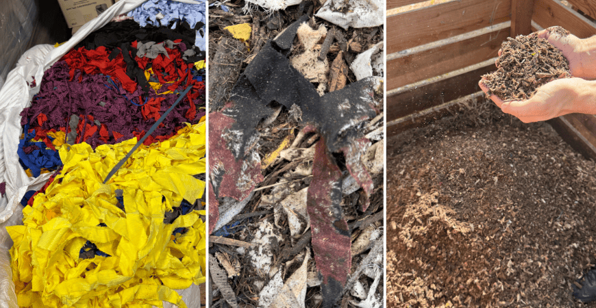 From colorful scraps to soil-like material, a groundbreaking two-year research study explores the journey of cotton textiles through composting.